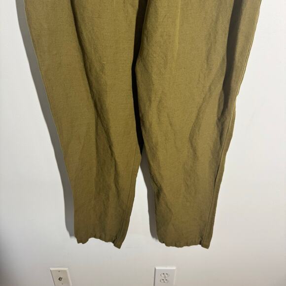 Able Pant Women 8 Olive Green Linen Blend Charlie Tapered Sustainable Lagenlook - Picture 4 of 10